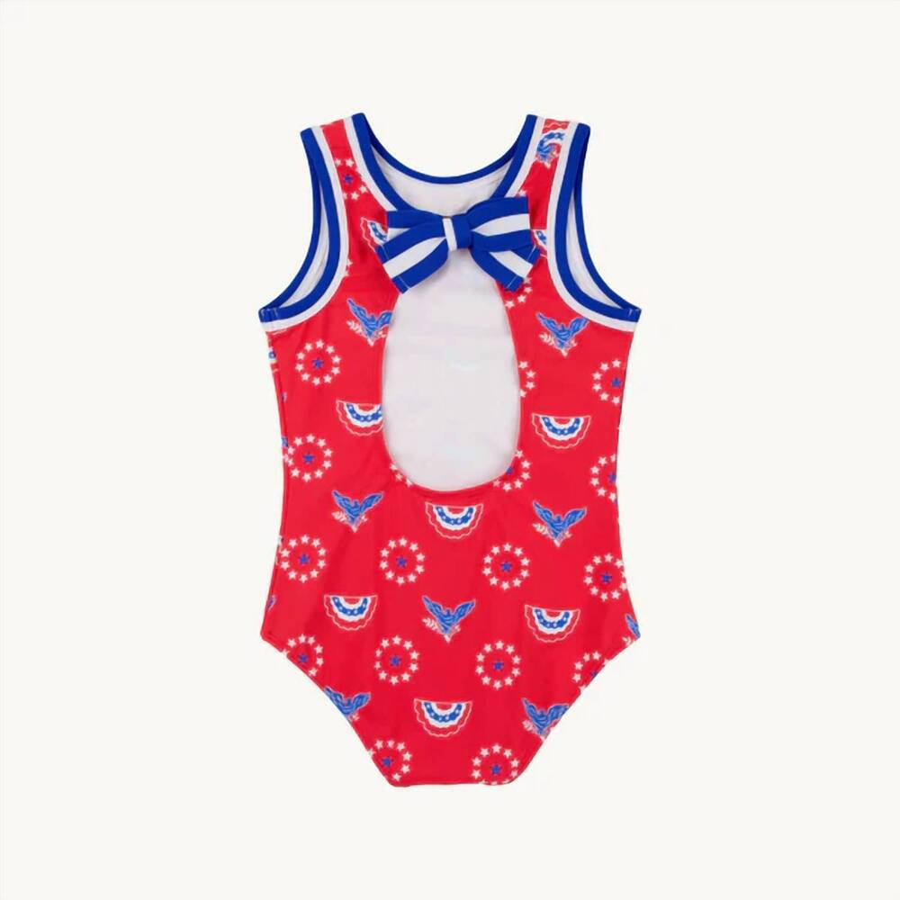 NEW THE BEAUFORT BONNET COMPANY girl's samantha swimsuit in red - Picture 2 of 3